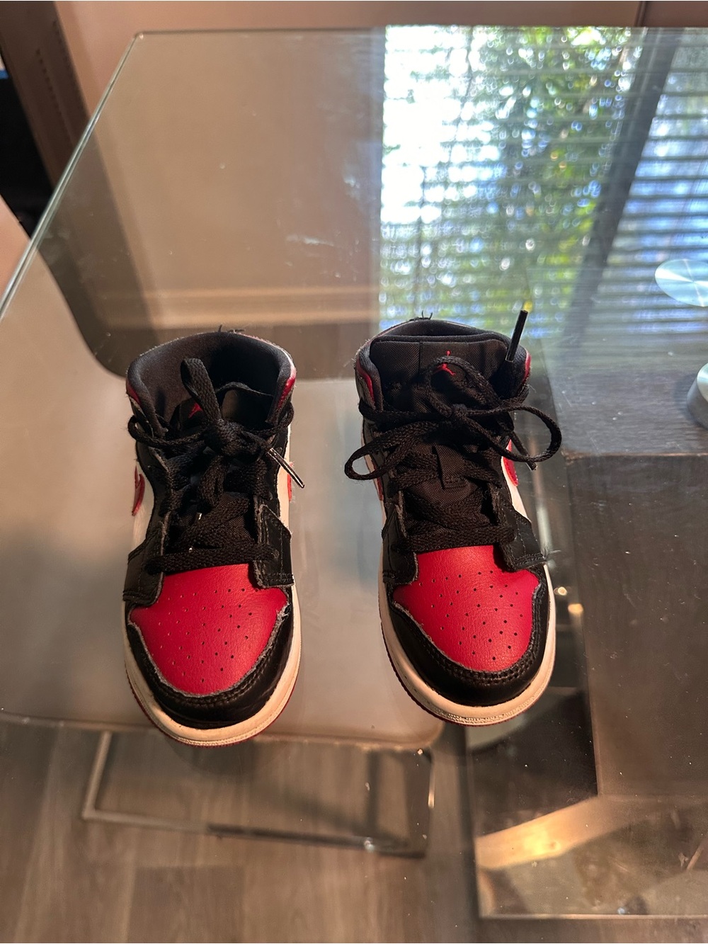 Nike Kids Black and Red High-Top Sneakers
